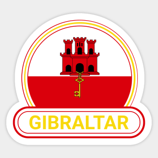 Gibraltar Country Badge - Gibraltar Flag Sticker
